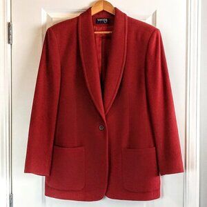 Vintage Country Shop Brick Red Cashmere Wool Blazer